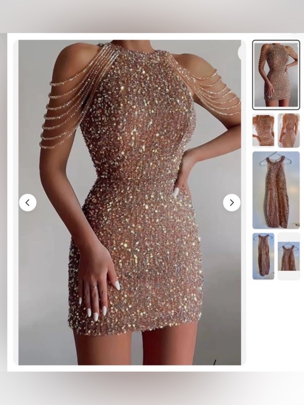 Stunner Keira Elegant mini Sequin Dress XS